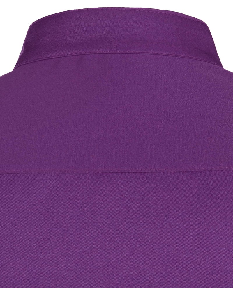 ZEROYAA Men's Banded Collar Slim Fit Long Sleeve Casual Button Down Dress Shirts with Pocket ZLCL09 Purple Medium - Image 5